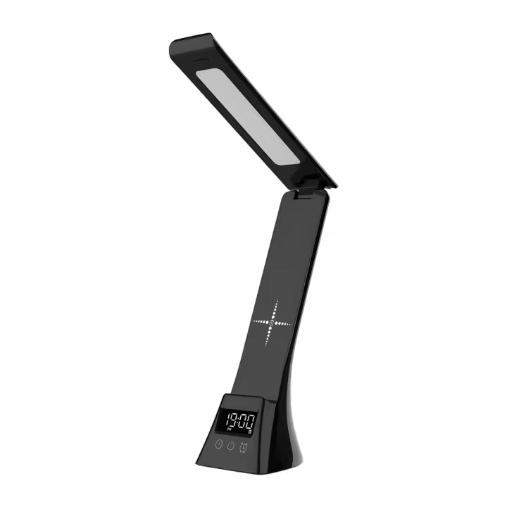 Soporte De Carga Inalámbrica 15W Con Luz De Escritorio Y Reloj LED Tres Colores Dimmer Estación De Carga Rápida Para iPhone - 1