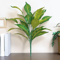 1PC Plantas Artificiales Verdes Simuladas Para Decoración De Oficina Y Hogar Estilo Selva Material Plástico Sin Botellas Incluidas - details 1