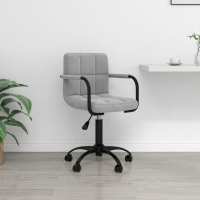 vidaXL Silla de oficina giratoria de terciopelo en color Negro/Gris claro | cómodas modernas ergonómicas para comedor cocina salón hogar - details 1