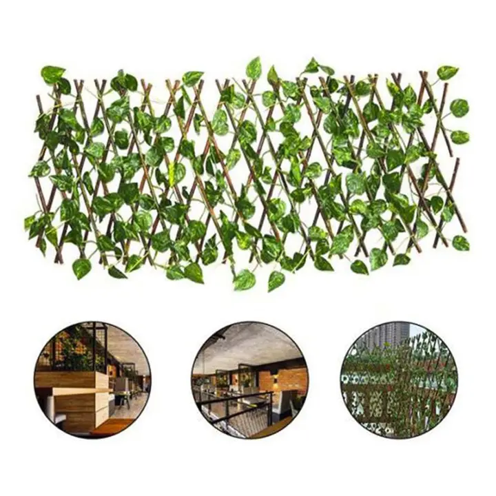 Valla De Privacidad Retráctil En Paja Decorativa Para Jardín Valla De Enredadera Artificial De Hiedra Falsa Adorno De Pared Y Plantas Renovables Y Ecológicas Fácil De Montar - 1