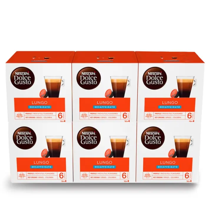 Descafeinado Cafe Lungo 6 cajas de 16 cápsulas Dolce Gusto - 1