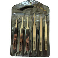 6Pcs Herramienta De Reparación Pinzas De Precisión De Acero Inoxidable Curvadas Y Rectas Para Uso Industrial - details 1