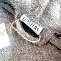Scalpers Home Albornoz de Algodón 100% - 360GSM Gris con Ribetes Azules - Elegante y Sofisticado - details 5