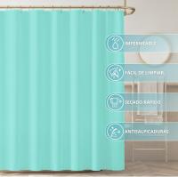 Cortinas de Ducha, para baño, bañera, Impermeable, Resistente al Moho, Anti Moho y Impermeables 180 x 180 cm (71 x 71 Pulgada) | 100% Polyester - Beije - details 2