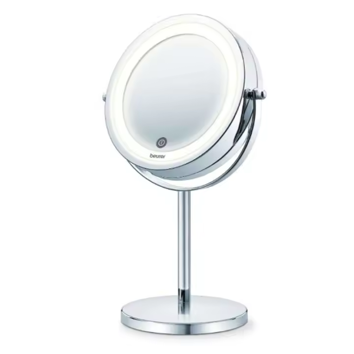 Espejo de maquillaje con luz beurer bs-55 - ø13cm - 2 superficies (normal/7 aumentos) - 18 leds - sensor táctil - 1
