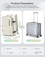Mochipa de viaje para Mujer, mochipa Grande de viaje homologada para Vuelo para Vueling, EasyJet, mochipa impermeable para portátil de pulgadas Mochipa De Trabajo mochipa de viaje para hombre Zapatos y Puerto USB - details 4