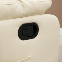 Asiento de masaje Sillón TV Sillón reclinable Eléctrico con función masaje de pelo Madera Arce Espuma Crema Blanco 94x99 cm para relajarse - details 3