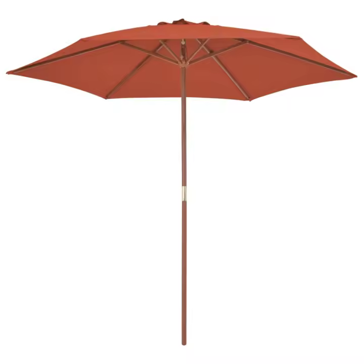 Sombrilla de Jardín con Palo de Madera terracota 270 cm - 1
