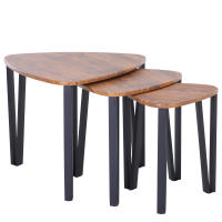 HOMCOM 3 Mesitas de Café Mesa de Centro Minimalista Patas de Acero con Funda de Plástico Mesa Nido para Salón Sofá 56x54.2x45.4cm - details 0