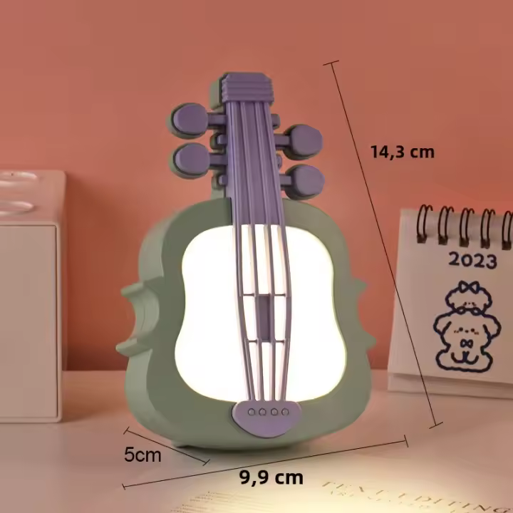 Lámpara De Noche LED Violín Cargable Por USB Luz RGB Para Dormitorio Iluminación De Mesa De La Cama Adecuada Para Alimentación Nocturna - 1