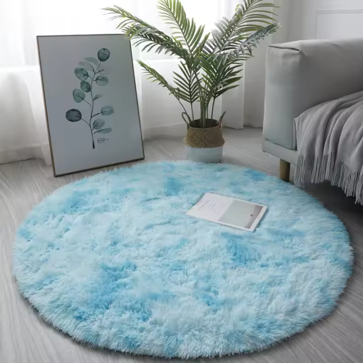 Alfombra Redonda De Peluche Suave Para Sala De Estar Decoración De Hogar Dormitorio Y Habitación De Niños Alfombra Blanca Espesa Para Sala De Estar Y Decoración De Salon - 1