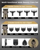 Cortapelos Hombre - Maquina de Cortar Pelo Hombre con 9 Peines Guía, Maquina de Afeitar Hombre, Depiladora Corporal Hombre, Cortapelos Nariz, 6 en 1, Carga USB, Pantalla LED - details 1