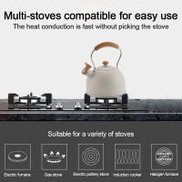 Hervidor de agua con silbato europeo de 2,5l, tetera de acero inoxidable, hervidor de agua, olla de silbato de cocina, fondo plano, duradero, utensilios de cocina - details 6