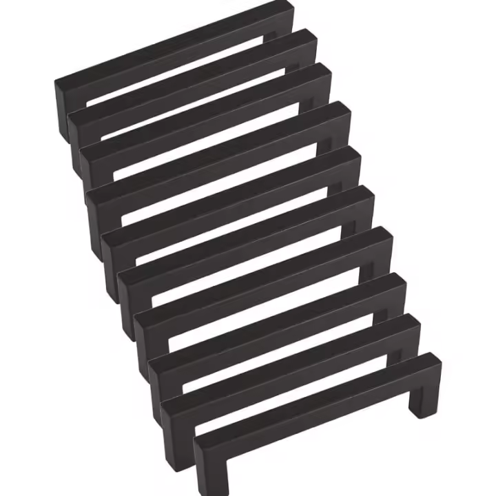 Manija negra para muebles de cocina, 10 Uds., manija de cocina de 128mm, manija negra para muebles de acero inoxidable para puerta de armario de cocina - 1