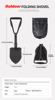 Shovel Plegable Multifuncional Con Bolsa Exterior De Camuflaje Para Aventuras Al Aire Libre, Senderismo Y Camping Shovel De Carbono Acero - details 5