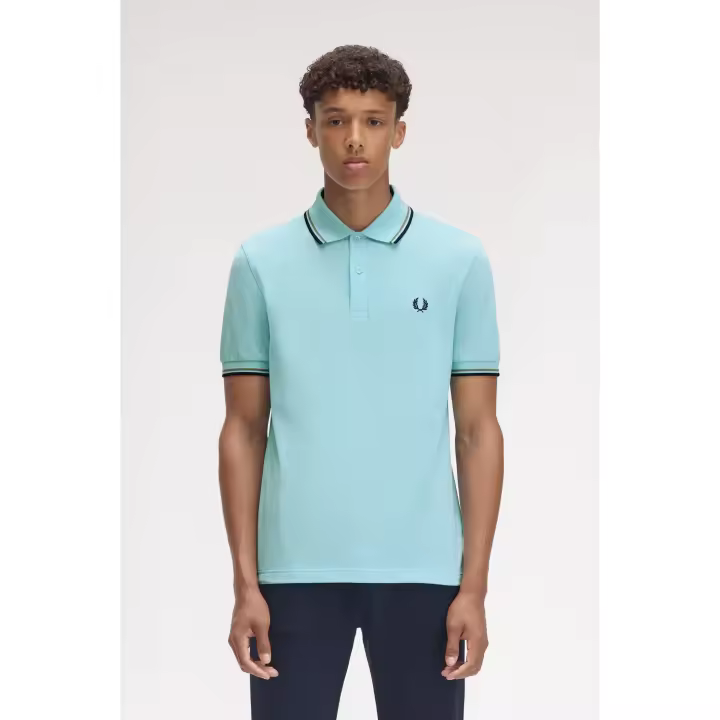 POLO FRED PERRY M/C TURQUESA RAYA MARINO - 1