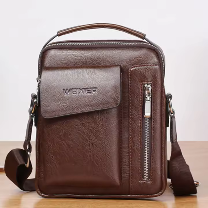 Bolso De Hombro Vintage Para Hombres Bolsos Cruzados Retro Con Cierre De Cremallera Bolsa De Mano De Nylon Para Occasiones Versátiles - 1