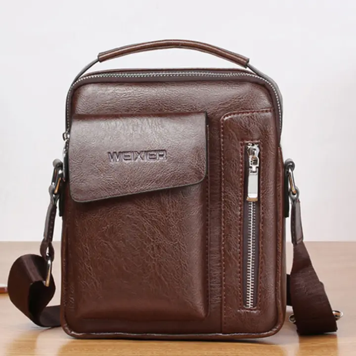 Bolso De Hombro Vintage Para Hombres Bolsos Cruzados Retro Con Cierre De Cremallera Bolsa De Mano De Nylon Para Occasiones Versátiles - 1