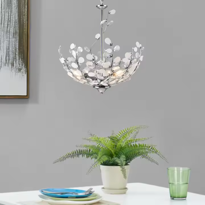 Lámpara colgante Ampthill 3xE14 altura regulable 124xØ37 cm - Cromado [lux.pro] - 1