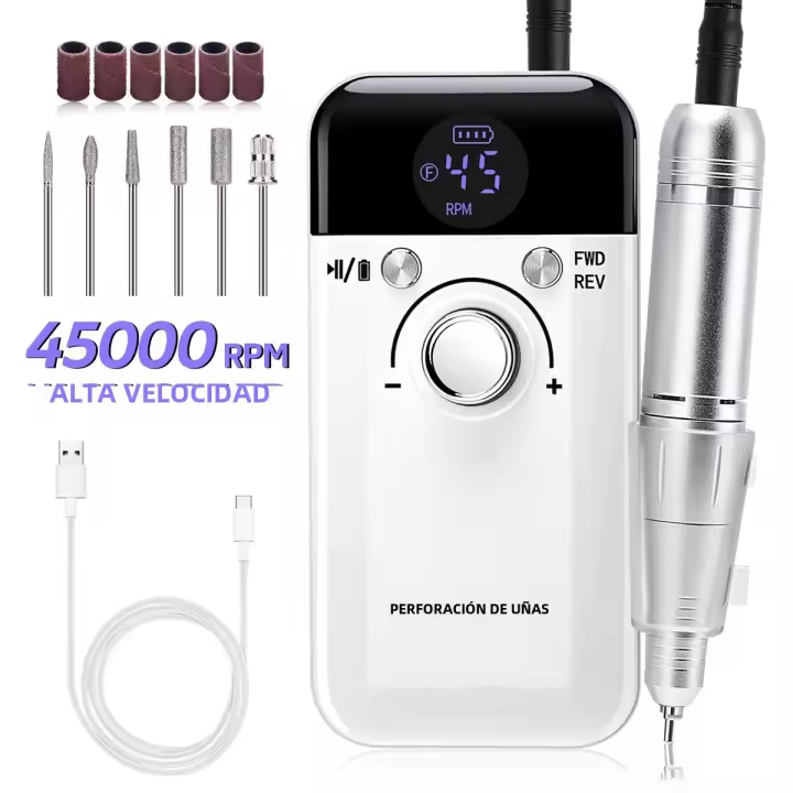 Máquina De Uñas Eléctrica DianaBeauty 45000RPM Portátil Para Pintura De Uñas Gel Pulidora Con Pantalla LCD Herramientas De Arte De Uñas Profesional Tamaño 22*18*4.5CM - 1