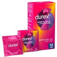 Preservativos Durex Dame Placer Con Puntos Y Estrías Para Una Estimulación Extra Condones De Látex Con Ancho Nominal De 56 MM Con Lubricación Extra Y Paredes Gruesas Para Garantizar La Protección Compatibles Forma Anatómica Diponible En Caja De 3 o 12 Ud - details 0