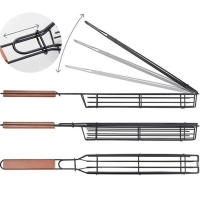 Cesta De Barbacoa Para Camping Y Picnic Herramientas De Asado Al Aire Libre Portátil Antideslizante Resistentes Al Calor Apto Para Carbón Y Sartén De Acero Inoxidable Fácil De Limpia - details 5