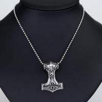 Collar De Runas Escandinavas Con Amuleto De Thor Mjolnir Y Vegvisir Colgante De Ancora En Acero Inoxidable Para Hombres Joyería Moda Unisex - details 8