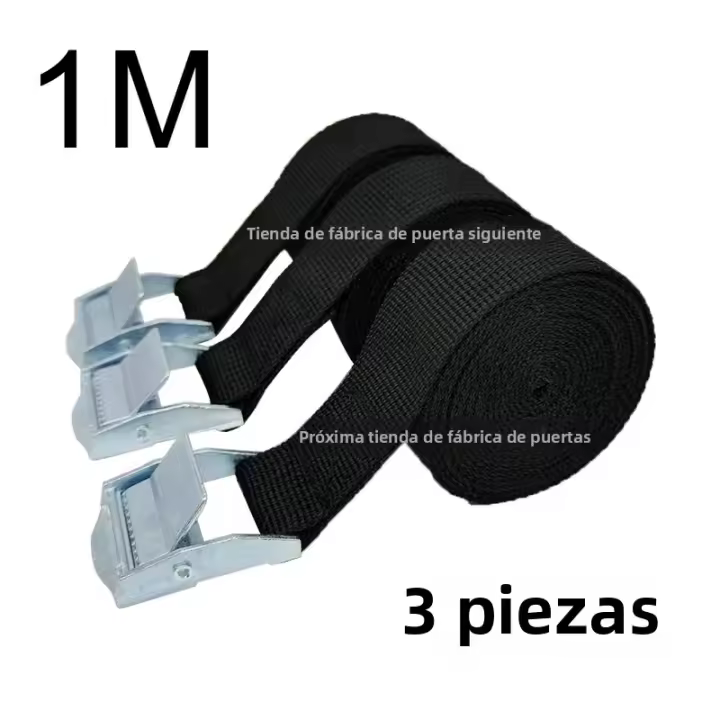 3pcs Cinturones De Carga De 1 Metro Con Hebilla Metálica De Libera Rápida Para Rack De Techo De Coche Motocicleta Bicicleta Cinta De Atado De Remolque En Colores Negro Rojo Verde Azul Naranja - 1