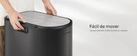 SONGMICS Cubo de Cocina Doble, 30 L y 20 L Doble Compartimento para Reciclaje y Basura, Cubo Basura Pedal con Tapa de Alas, Blanco Nube y Plata Metálico/Negro Tinta y Plata Metálico/Plata Metálico - details 2