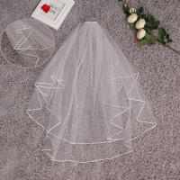 Velo De Novia Corto Para Mujeres Simple Con Peine Para Bodas Baños De Marido Fiesta Disfraz De Chucky Halloween - details 1