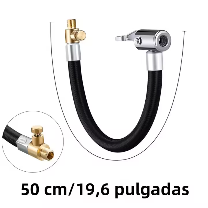 Adaptador De Tubo De Inflado Para Ruedas De Coche 10/20/60/100cm Bomba De Aire Extensible Con Cerrajería De Bloqueo Para Conexión Rápida - 1