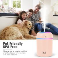 Mini humidificador de 4,68*3,07 pulgadas, humidificador de niebla USB de 300 ml, humidificador ultrasónico silencioso con luz LED, difusor de aceite esencial portátil, múltiples modos de pulverización, apagado automático, adecuado para el hogar - details 1