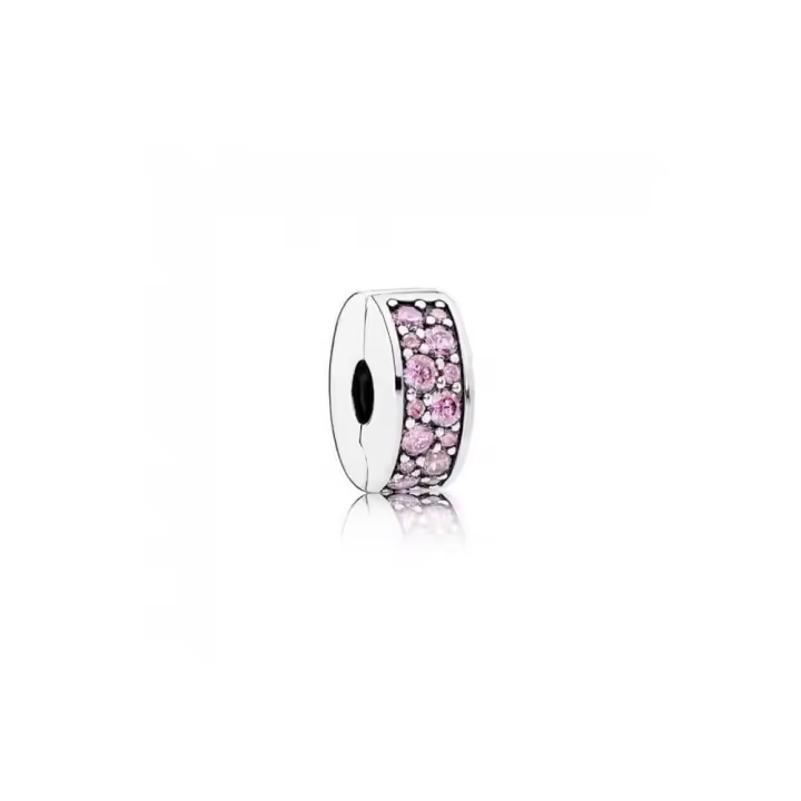 Clip Pandora de plata de ley con circonitas rosas. 791817PCZ PANDORA Raíz Joyas de Plata Joyas Pandora MUJER inicio Clips Pandora Mujer Pandora original - 1