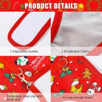 Set De Correa Y Arnés Para Pequeños Animales De Peluche Resistente Al Escape Disfraz De Navidad Rojo/Gris Para Hamster Rata Y Conejo - details 4