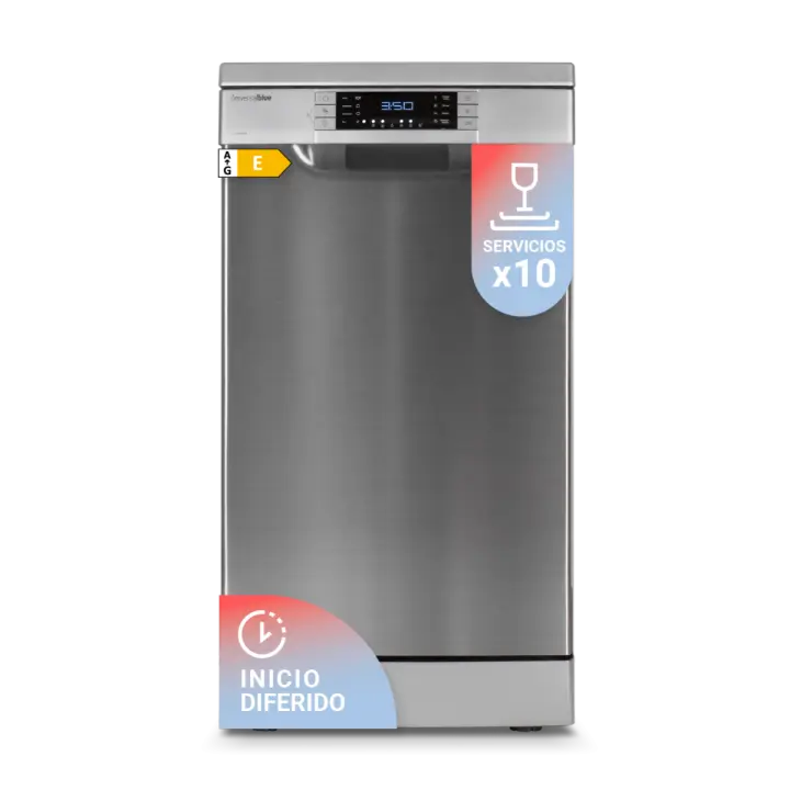 UNIVERSALBLUE Lavavajillas JAVA 6045DX Libre Instalación Inox 45cm 8 Programas Lavado - 1