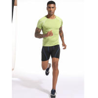 Camiseta De Correr Para Hombre Verano Deporte Fitness Sudadera Elástica Compresión T-Shirts De Poliéster Talla Verdadera Para Gimnasio Y Deportes - details 5