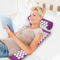Almohadas De Masaje De Yoga Con Grandes Puntos De Toque Para Mejor Masaje De Cuello Espalda Y Pies Color Morado Para El Hogar - details 0