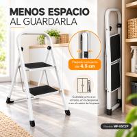 Escalera Plegable de Acero de 2 Peldaños Maxell Power, Carga Máxima 150 kg, Pasamanos y Patas Antideslizantes, Plegado Compacto de 4,5 cm, para Cocina, Hogar, Armarios, Despensa y Limpieza en el Hogar - details 2