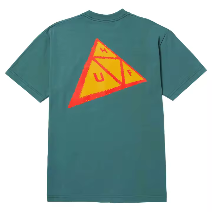 Camiseta de Manga Corta Huf Skewed Triple Triangle para hombre en color verde - 1
