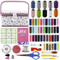 SusggO 140 piezas Costurero con Accesorios y Guia Basica Puntadas Costura. Costurero Completo. Costurero Madera forrado Tela Costura Accesorios Kit Costura para Adultos Costurero Grande Caja Costura Reglas de Costura Patronaje Patchwork - details 0