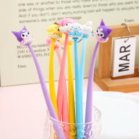 48Pcs/Box Bolígrafos De Silicona Adhesivos Suaves 0.5mm Sanrio Kuromi Melody Cinnamoroll Juguete De Descompresión Estación De Trabajo - details 4