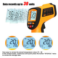 Termómetro Infrarrojo RZ No Contacto Medidor De Temperatura Digital LCD Manómetro Laser Pyrometer Para Uso Industrial Y Exterior - details 8