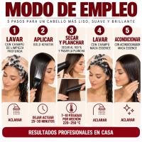 KARSEELL  Kit Alisado Capilar Profesional en Casa Queratina Aceite de Argán Hasta 12 Semanas Control de Encrespamiento Hidratación Nutrición Brillo Suavidad Cabello Rizado Ondulado Afro Sin Formol - details 1