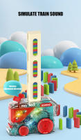 Juego De Dominoes Colorido Automático Para Niños Set Educativo Inteligente De Coche Eléctrico Y Torreón DIY Regalo De Rompecabezas - details 5