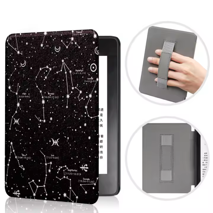 Funda protectora para Kindle Paperwhite 12.ª generación, cubierta protectora de cuero PU pintada a mano 2022 con reposamanos. - 1