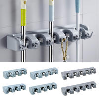 Soporte De Mopa De Plástico Montado En La Pared Con Gancho Para Escoba Multi Funcional Organizador De Baño Con 3/4/5 Posiciones - details 2