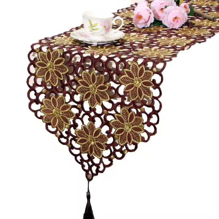 Camino de Mesa de 40x176 cm, lavable, decoración para mesa de té, FireMe de Mesa with Flores Vintage para el hogar, Fiesta, banquete - 1