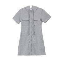 Vestido Mujer Casual De Algodón Con Capucha Cierre Frontal a La Cremallera Cinturón Y Bolsillos Manga Corta Mini Vestido Estilo Deportivo Ajustado Bodycon - details 16