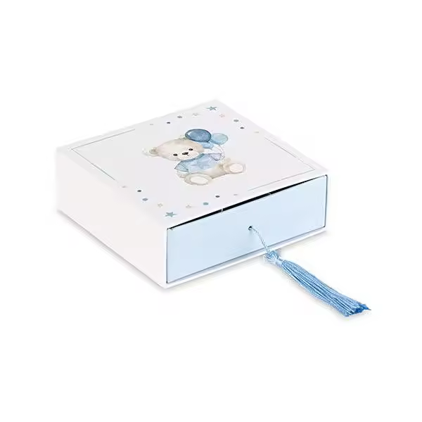Cupid & Co. Caja Oso Azul Claro 120x120x40mm - 1