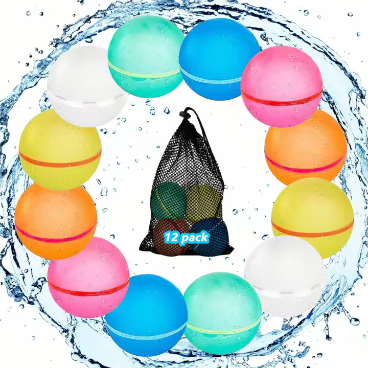 Globos de Agua Reutilizables para Niños y Adultos - 18 Bombas de Agua Magnéticas con Bolsa de Malla - 1